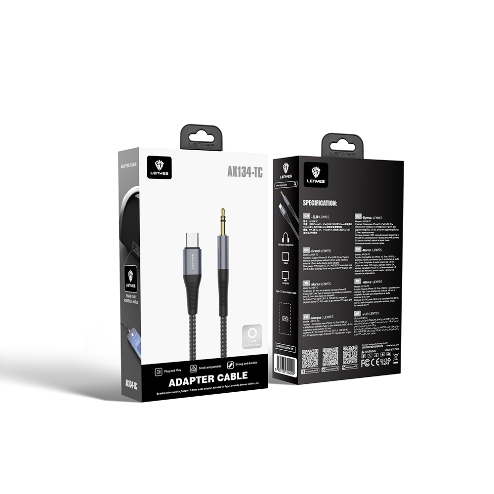Lenyes AX134 Type-C to 3.5mm AUX Audio Kablo - 5