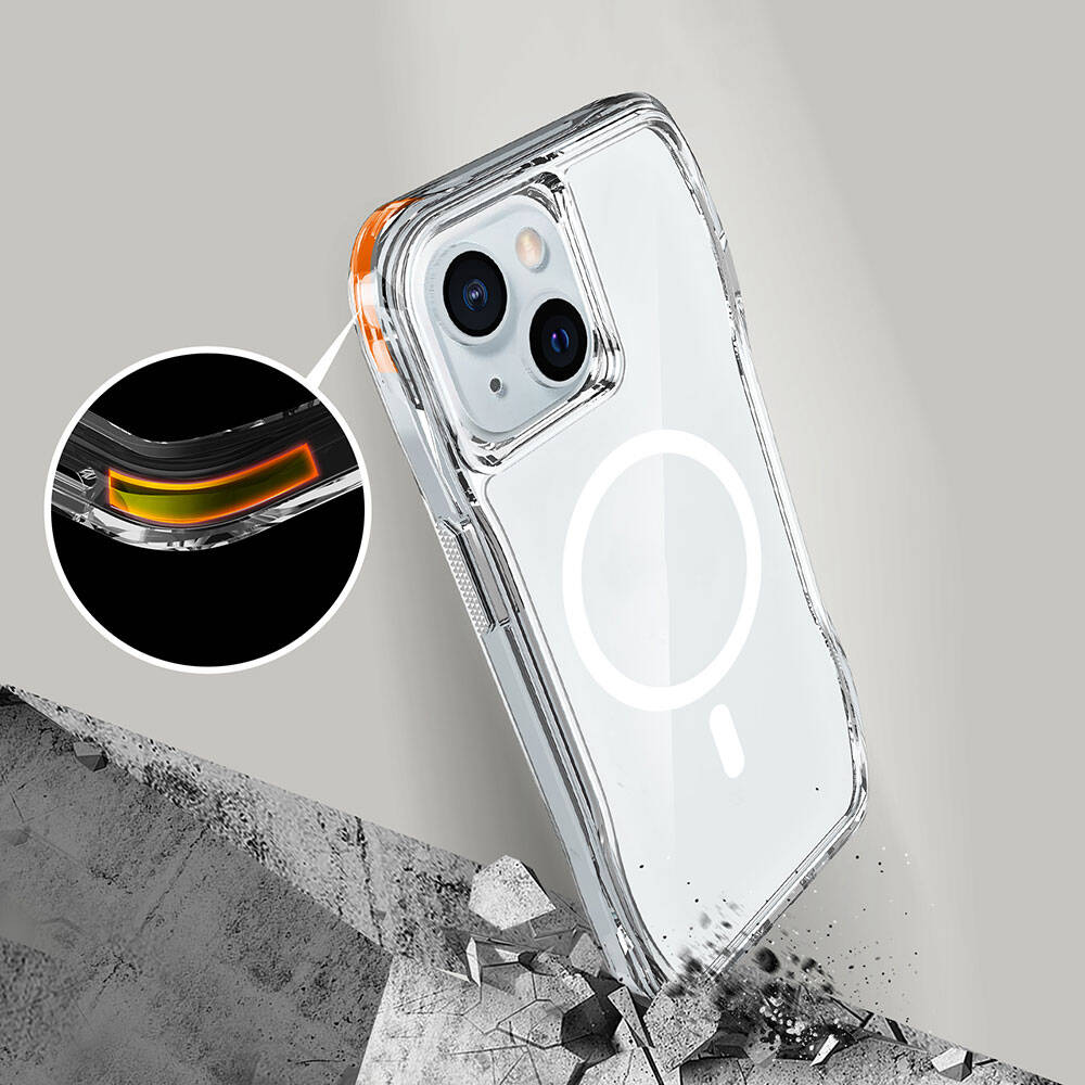 iPhone 15 Kapak Magsafe Şarj Özellikli Airbagli Şeffaf Zore İncek Kapak - 6