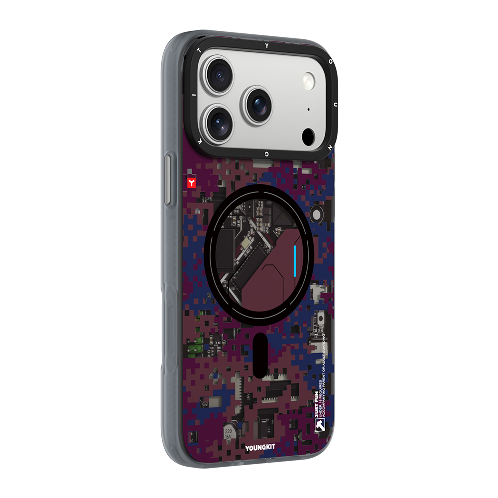 Apple iPhone 17 Pro Max Uyumlu Kılıf M-Safe Şarj Özellikli Youngkit Camouflage Sykell Serisi Kapak - 1