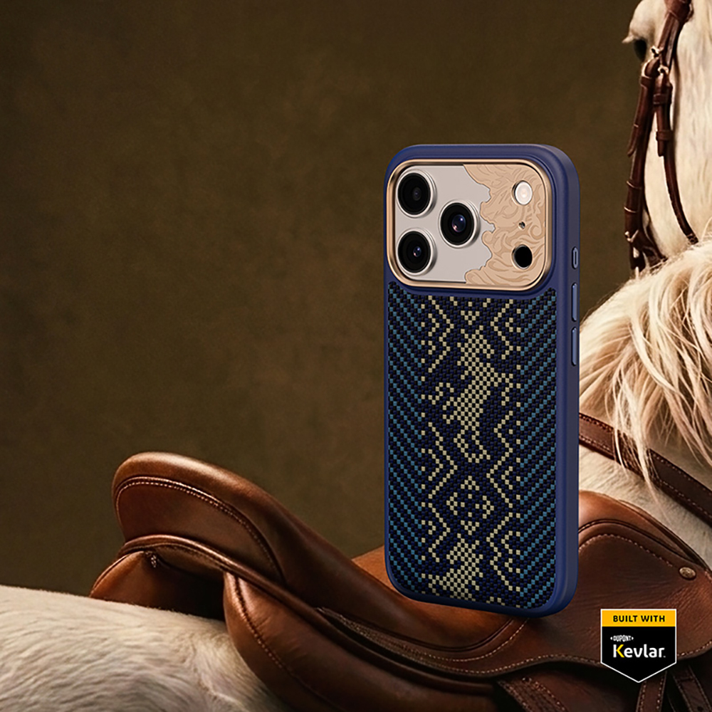 Apple iPhone 17 Pro Max Uyumlu Kılıf M-safe Şarj Özellikli Karbon Fiber Tasarımlı Benks Knight ArmorPro Kevlar Kapak - 1