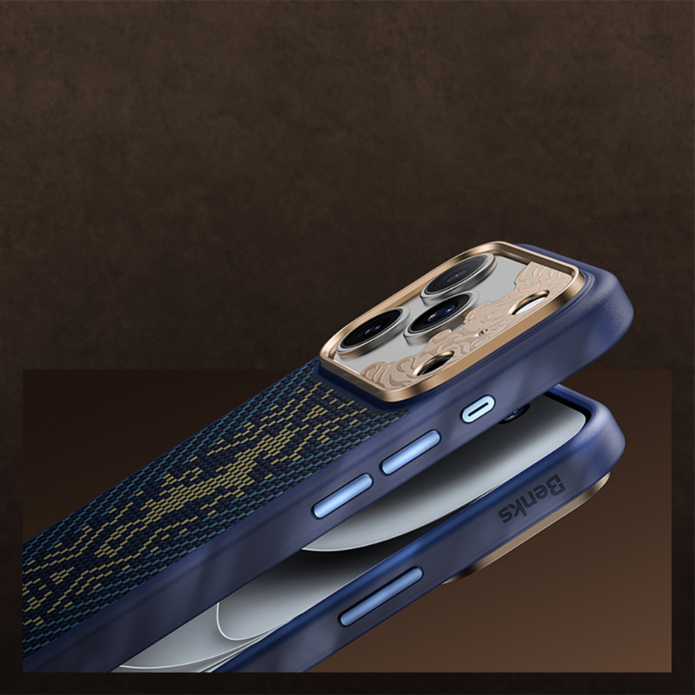 Apple iPhone 17 Pro Max Uyumlu Kılıf M-safe Şarj Özellikli Karbon Fiber Tasarımlı Benks Knight ArmorPro Kevlar Kapak - 2