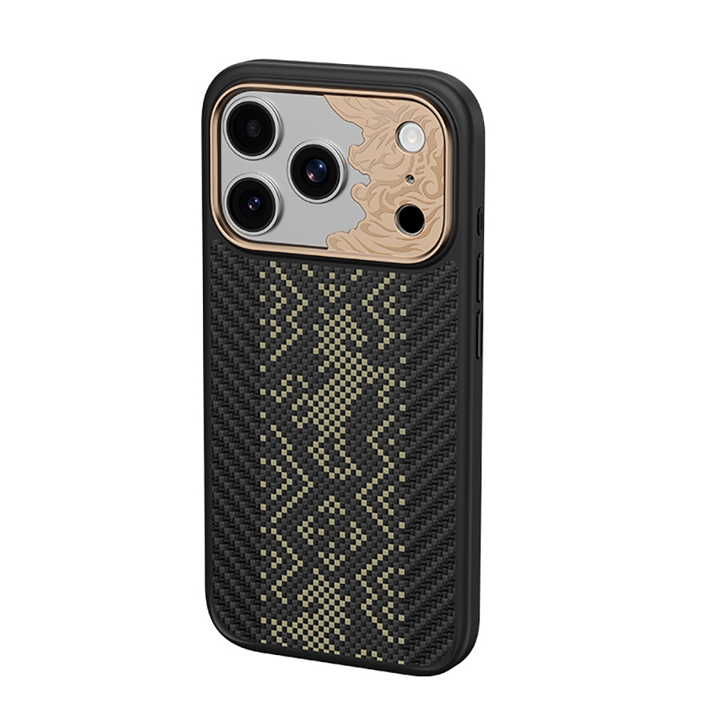 Apple iPhone 17 Pro Uyumlu Kılıf M-safe Şarj Özellikli Karbon Fiber Tasarımlı Benks Knight ArmorPro Kevlar Kapak - 2