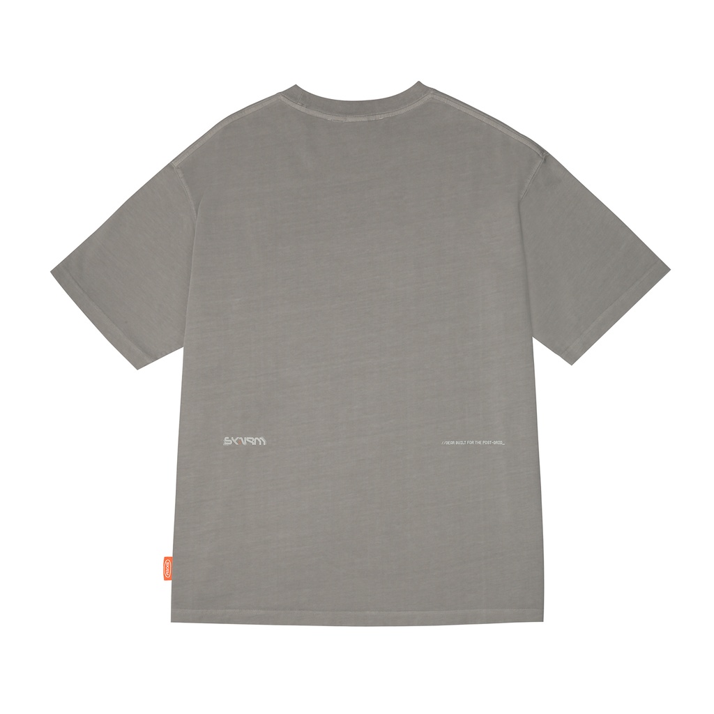 Skinarma Sonar Kısa Kollu Oversize Unisex Bisiklet Yaka Açık Gri Tişört - 1
