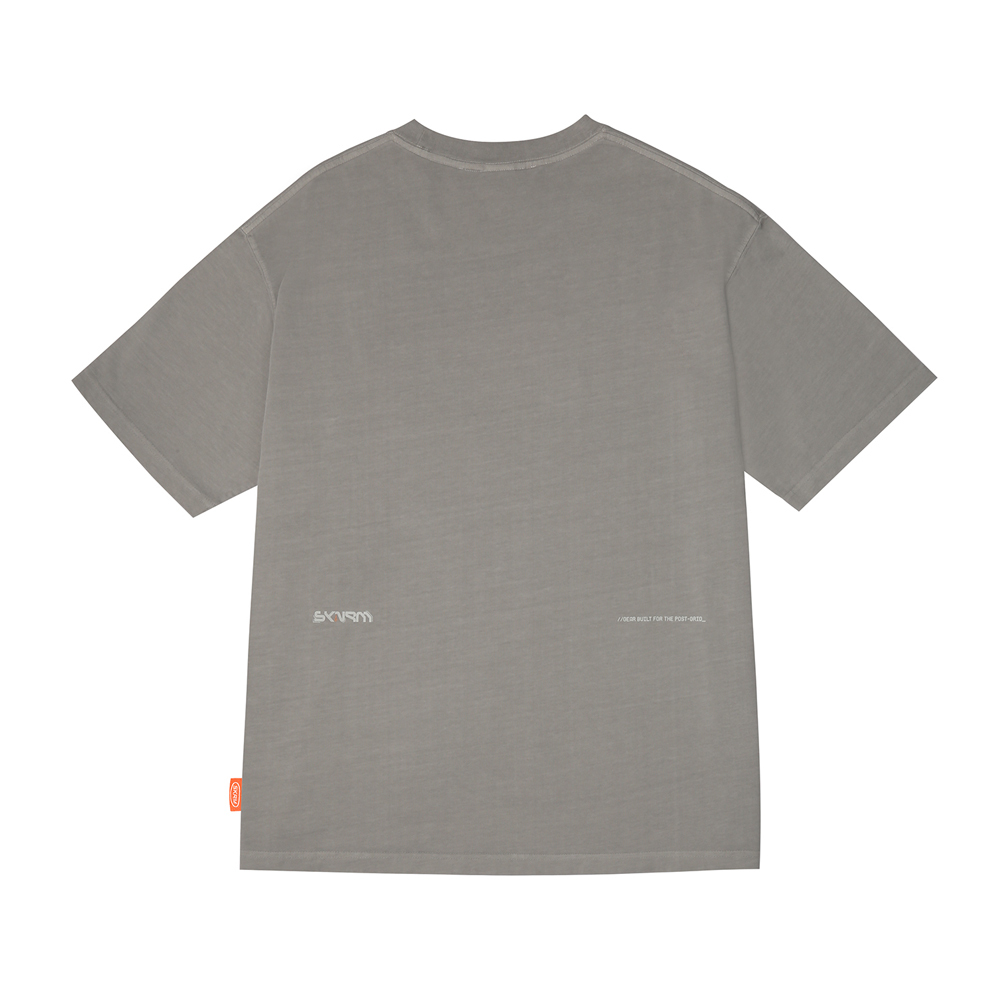 Skinarma Sonar Kısa Kollu Oversize Unisex Bisiklet Yaka Açık Gri Tişört - 1