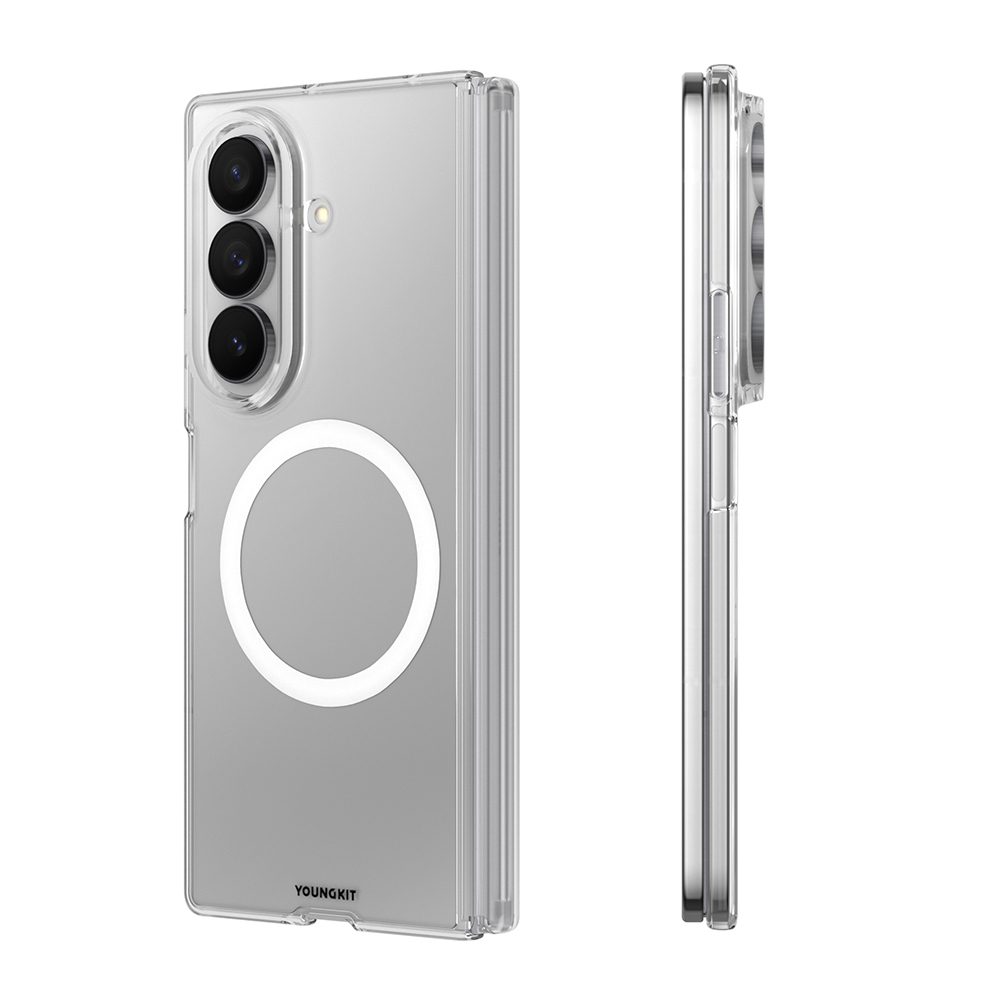 Samsung Galaxy Z Fold 7 Uyumlu Kılıf M-safe Şarj Özellikli Youngkit Clear Serisi Kapak - 3