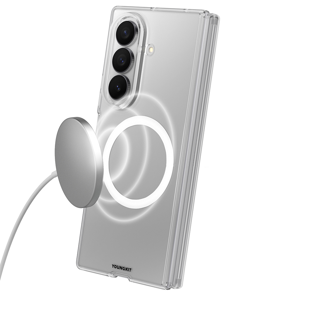 Samsung Galaxy Z Fold 7 Uyumlu Kılıf M-safe Şarj Özellikli Youngkit Clear Serisi Kapak - 4