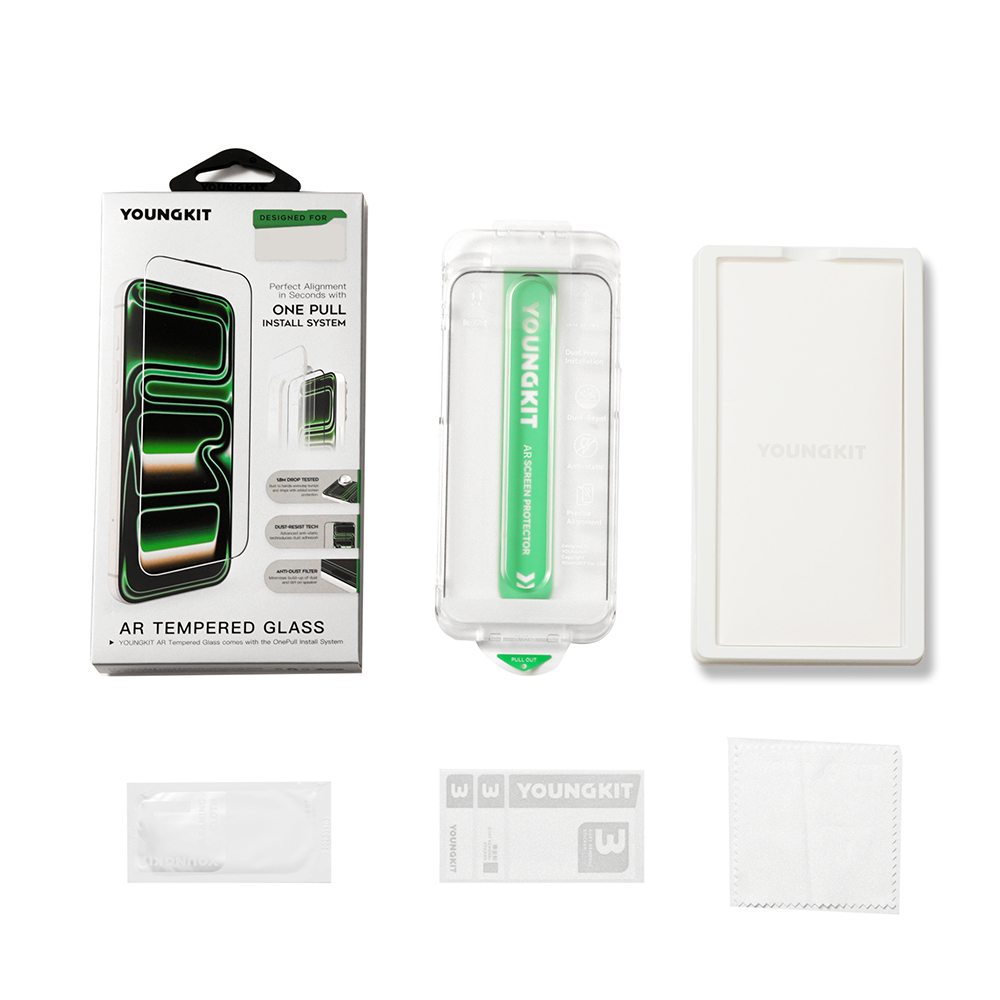 Apple iPhone 16 Pro Uyumlu Youngkit AR 2.5D Anti Reflective Temperli Cam Ekran Koruyucu + Kolay Uygulama Aparatı - 4