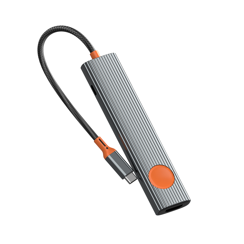 Wiwu Wi-HB8007 Travel Serisi 7in1 HDMI (4K@60Hz) Girişli 100W PD Type-C Hub Bağlantı İstasyonu - 1