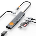 Wiwu Wi-HB8007 Travel Serisi 7in1 HDMI (4K@60Hz) Girişli 100W PD Type-C Hub Bağlantı İstasyonu - 2