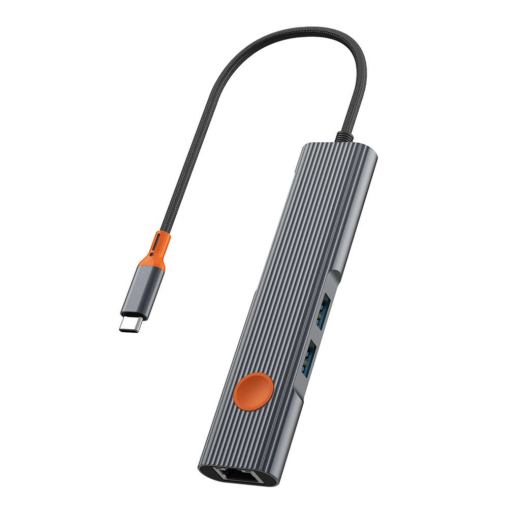 Wiwu Wi-HB005 Travel Serisi 5in1 HDMI (4K@60Hz) Girişli + RJ45 + 100W PD Type-C Hub Bağlantı İstasyonu - 2
