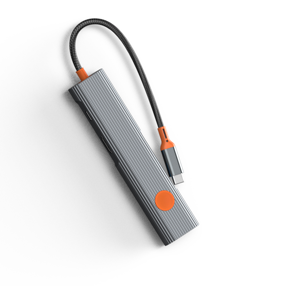 Wiwu Wi-HB005 Travel Serisi 5in1 HDMI (4K@60Hz) Girişli + RJ45 + 100W PD Type-C Hub Bağlantı İstasyonu - 3