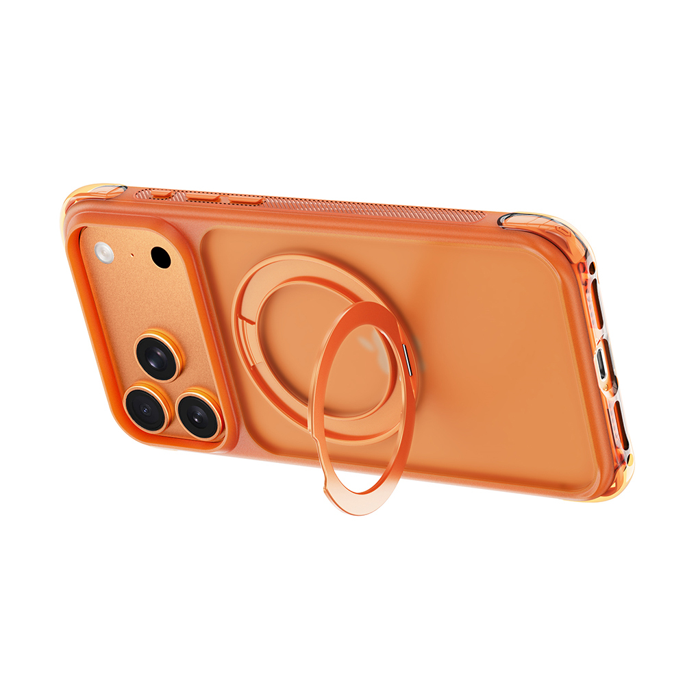 Apple iPhone 17 Pro Max Uyumlu Kılıf Wiwu AG-203 AeroGuard Ultra Serisi M-safe Şarj Özellikli Airbag Tasarımlı Standlı Kapak - 3
