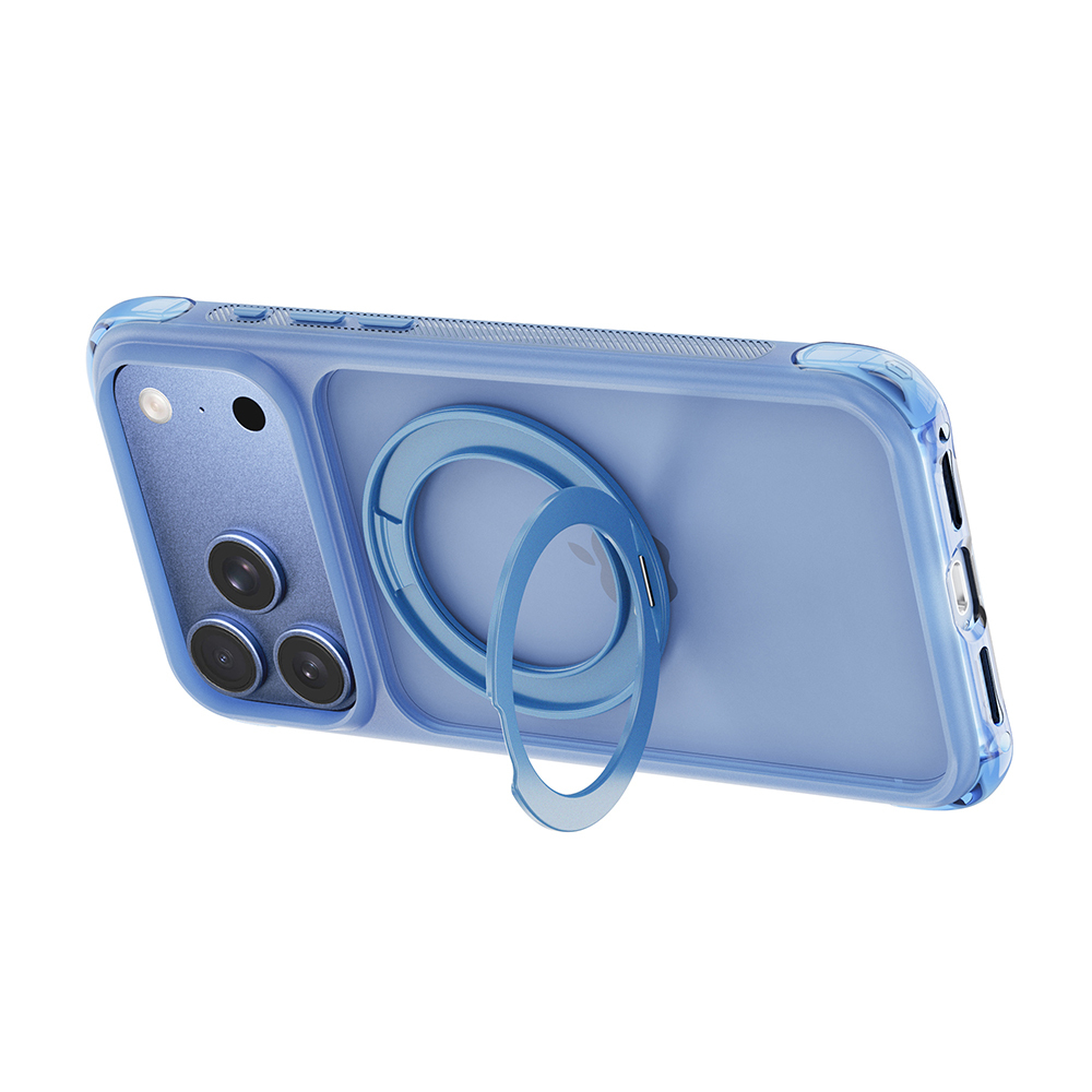 Apple iPhone 17 Pro Max Uyumlu Kılıf Wiwu AG-203 AeroGuard Ultra Serisi M-safe Şarj Özellikli Airbag Tasarımlı Standlı Kapak - 3
