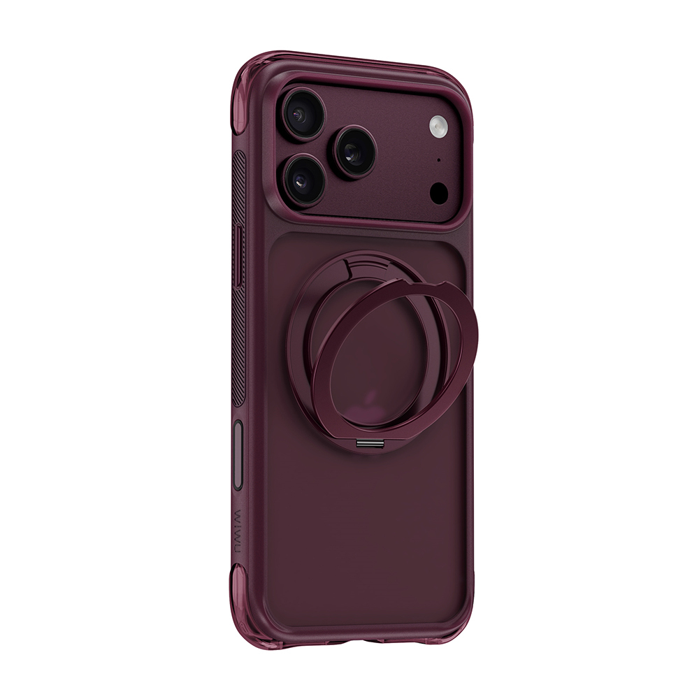 Apple iPhone 17 Pro Max Uyumlu Kılıf Wiwu AG-203 AeroGuard Ultra Serisi M-safe Şarj Özellikli Airbag Tasarımlı Standlı Kapak - 4
