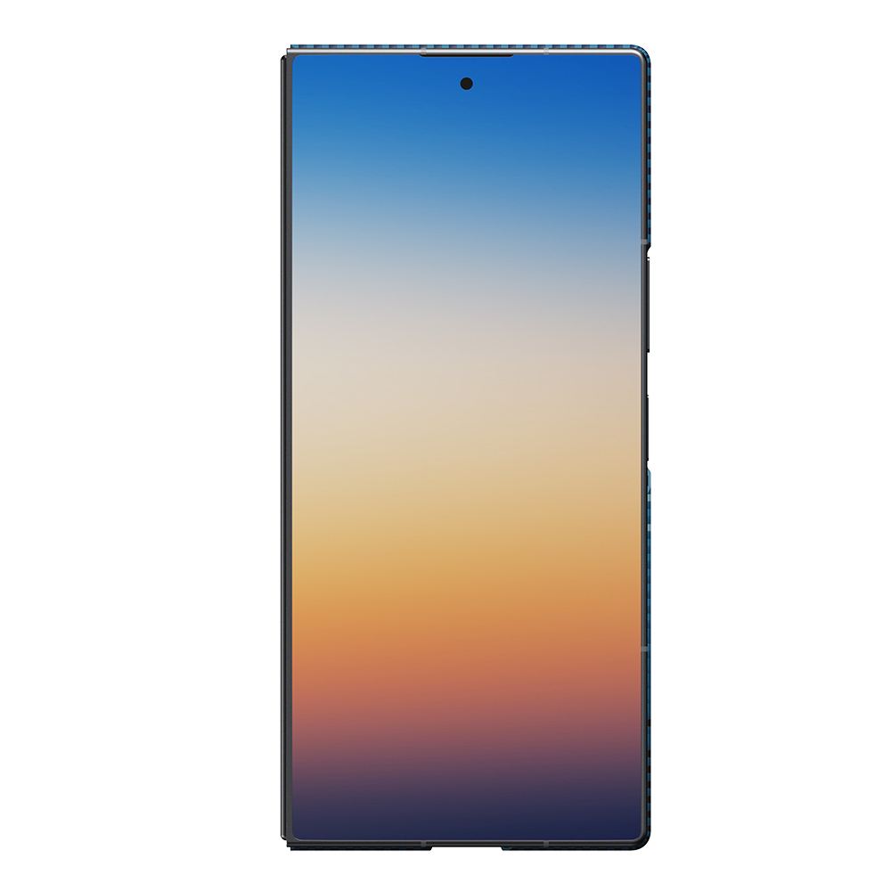 Galaxy Z Fold 8 Ultra Kılıf M-safe Şarj Özellikli Aramid Karbon Fiber Pitaka Tactile Woven Sunset-Moonrise Serisi Kapak - 4