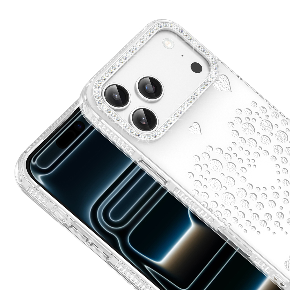 Apple iPhone 17 Pro Uyumlu Kılıf Damla Taşlı Zore Rivas Sert PC Kapak - 1