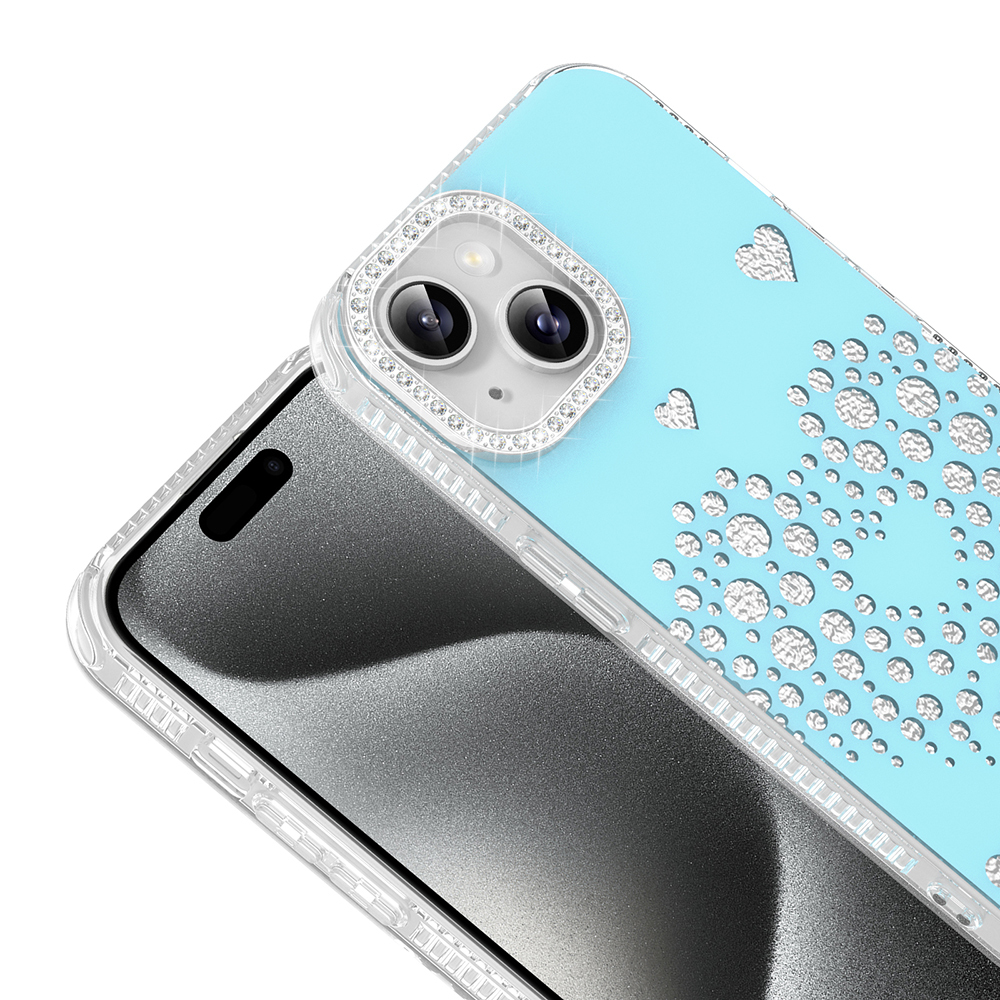 Apple iPhone 15 Uyumlu Kılıf Damla Taşlı Zore Rivas Sert PC Kapak - 1
