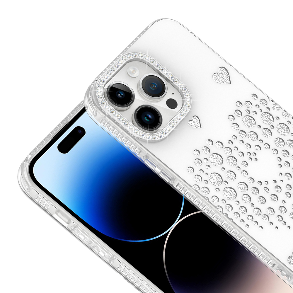 Apple iPhone 14 Pro Max Uyumlu Kılıf Damla Taşlı Zore Rivas Sert PC Kapak - 1