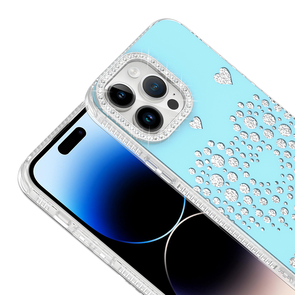 Apple iPhone 14 Pro Max Uyumlu Kılıf Damla Taşlı Zore Rivas Sert PC Kapak - 1