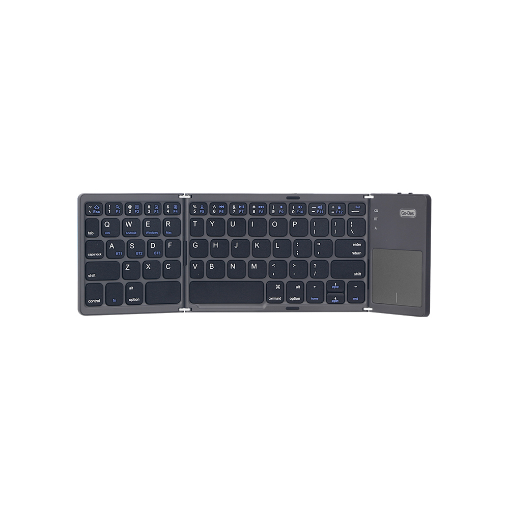Go Des GD-KB328 Sessiz Tuş Tasarımlı Touch Pad Özellikli Katlanabilir Bluetooth Bağlantılı Kablosuz Klavye - 3