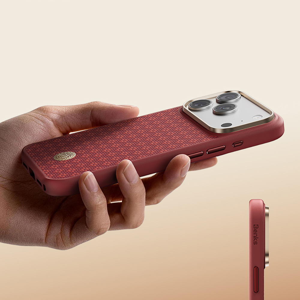 Apple iPhone 18 Pro Max Kılıf M-Safe Şarj Özellikli Yükseltilmiş Kamera Çerçeveli Benks ArmorPro ArmorGrid Serisi Kevlar Karbon Kapak - 4