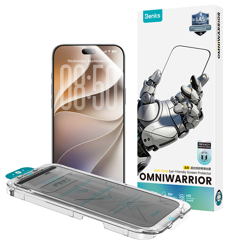 Apple iPhone 18 Pro Benks OmniWarrior Privacy Cam Ekran Koruyucu + Kolay Uygulama Aparatlı - 7