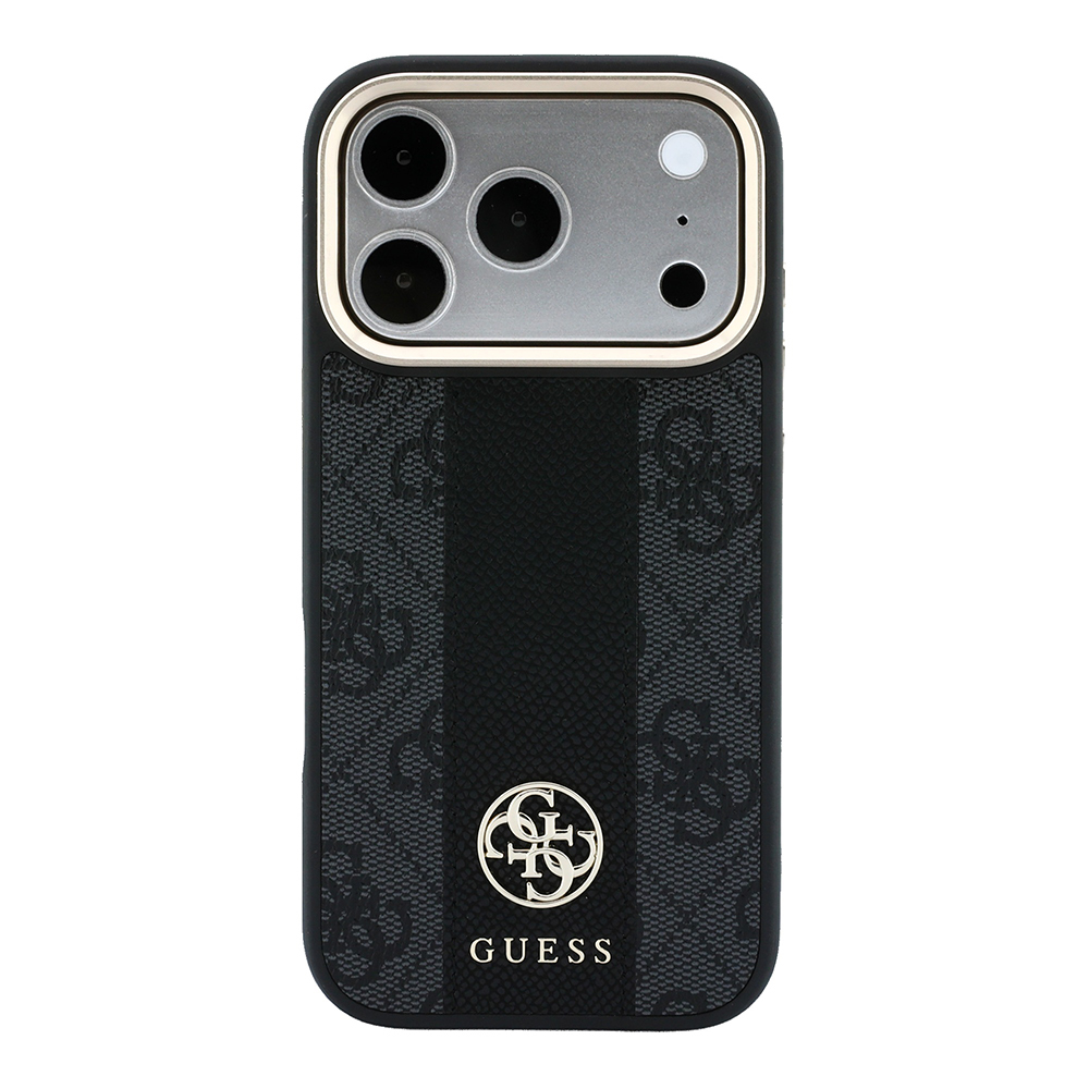 Apple iPhone 18 Pro Kılıf Guess Orjinal Lisanslı M-safe Şarj Özellikli Deri 4G Desenli Şeritli Yazı Logolu Kapak - 2