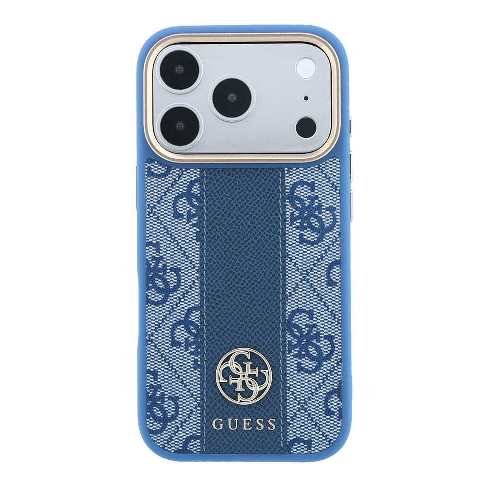Apple iPhone 18 Pro Kılıf Guess Orjinal Lisanslı M-safe Şarj Özellikli Deri 4G Desenli Şeritli Yazı Logolu Kapak - 2