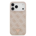 Apple iPhone 18 Pro Max Kılıf Guess Orjinal Lisanslı M-safe Şarj Özllikli PU Deri Taşlı Üçgen Logo 4G Desenli Strass Kapak - 2