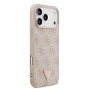 Apple iPhone 18 Pro Max Kılıf Guess Orjinal Lisanslı M-safe Şarj Özllikli PU Deri Taşlı Üçgen Logo 4G Desenli Strass Kapak - 3