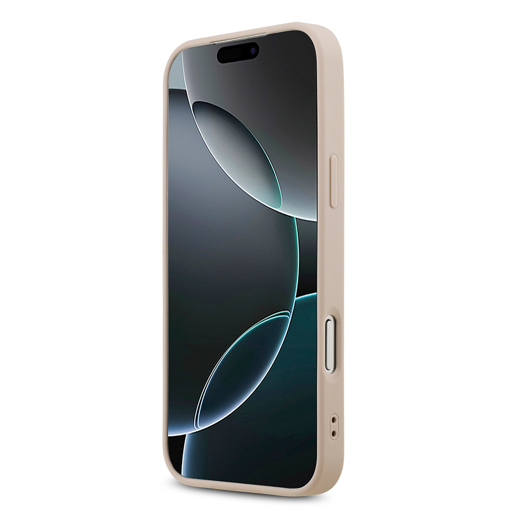 Apple iPhone 18 Pro Max Kılıf Guess Orjinal Lisanslı M-safe Şarj Özllikli PU Deri Taşlı Üçgen Logo 4G Desenli Strass Kapak - 4