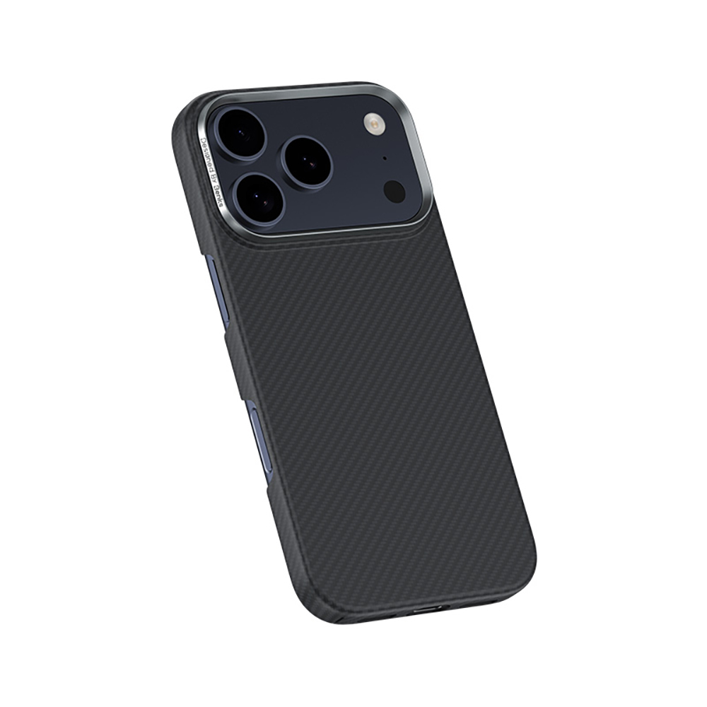 Apple iPhone 18 Pro Kılıf Karbon Fiber M-safe Şarj Özellikli Benks Armor Air Yükseltimiş Kamera Çerçevesi C1 600D Kevlar Kapak - 4