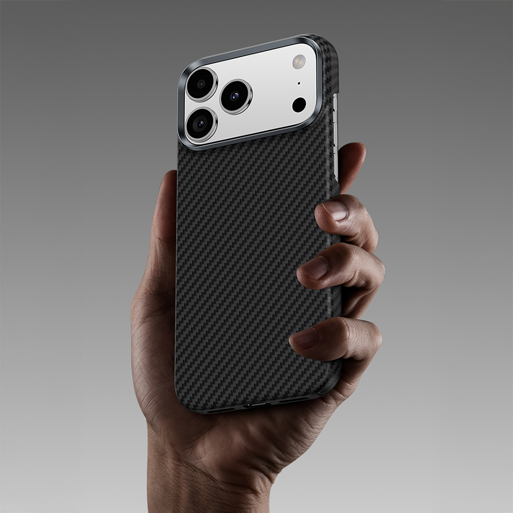 Apple iPhone 18 Pro Max Kılıf Karbon Fiber M-safe Şarj Özellikli Benks Armor Air Yükseltimiş Kamera Çerçevesi C1 600D Kevlar Kapak - 7