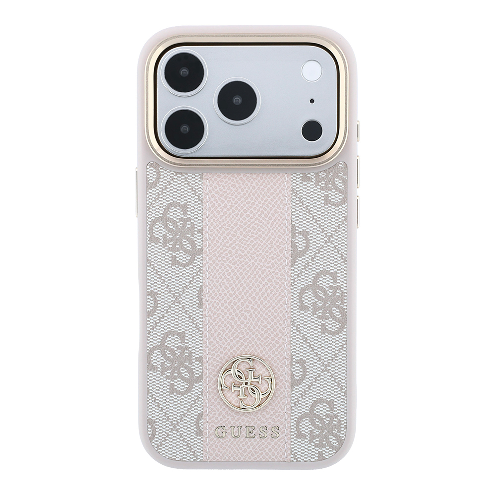 Apple iPhone 18 Pro Max Kılıf Guess Orjinal Lisanslı M-safe Şarj Özellikli Deri 4G Desenli Şeritli Yazı Logolu Kapak - 2