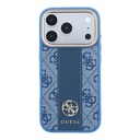 Apple iPhone 18 Pro Max Kılıf Guess Orjinal Lisanslı M-safe Şarj Özellikli Deri 4G Desenli Şeritli Yazı Logolu Kapak - 2