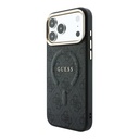 Apple iPhone 18 Pro Max Kılıf Guess Orjinal Lisanslı M-safe Şarj Özellikli Metal Kamera Çerçeveli C-Magnet 4G Desenli Yazı Logolu Kapak - 1