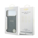 Apple iPhone 18 Pro Max Kılıf Guess Orjinal Lisanslı M-safe Şarj Özellikli Metal Kamera Çerçeveli C-Magnet 4G Desenli Yazı Logolu Kapak - 7