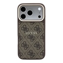 Apple iPhone 18 Pro Max Kılıf Guess Orjinal Lisanslı M-safe Şarj Özellikli Metal Kamera Çerçeveli C-Magnet 4G Desenli Yazı Logolu Kapak - 2