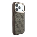 Apple iPhone 18 Pro Max Kılıf Guess Orjinal Lisanslı M-safe Şarj Özellikli Metal Kamera Çerçeveli C-Magnet 4G Desenli Yazı Logolu Kapak - 3
