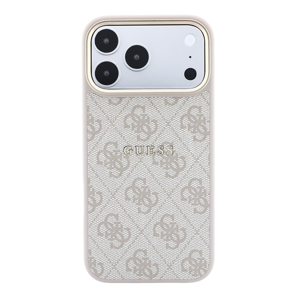 Apple iPhone 18 Pro Max Kılıf Guess Orjinal Lisanslı M-safe Şarj Özellikli Metal Kamera Çerçeveli C-Magnet 4G Desenli Yazı Logolu Kapak - 2