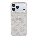 Apple iPhone 18 Pro Max Kılıf Guess Orjinal Lisanslı M-safe Şarj Özellikli Metal Kamera Çerçeveli C-Magnet 4G Desenli Yazı Logolu Kapak - 2