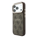 Apple iPhone 18 Pro Kılıf Guess Orjinal Lisanslı M-safe Şarj Özellikli Metal Kamera Çerçeveli C-Magnet 4G Desenli Yazı Logolu Kapak - 1