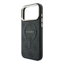 Apple iPhone 18 Pro Kılıf Guess Orjinal Lisanslı M-safe Şarj Özellikli Metal Kamera Çerçeveli C-Magnet 4G Desenli Yazı Logolu Kapak - 5