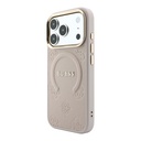 Apple iPhone 18 Pro Max Kılıf Guess Orjinal Lisanslı M-safe Şarj Özellikli Sıcak Baskılı Yazı Logolu C-Magnet PU Deri Peony Kapak - 1