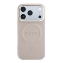 Apple iPhone 18 Pro Max Kılıf Guess Orjinal Lisanslı M-safe Şarj Özellikli Sıcak Baskılı Yazı Logolu C-Magnet PU Deri Peony Kapak - 2