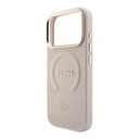 Apple iPhone 18 Pro Max Kılıf Guess Orjinal Lisanslı M-safe Şarj Özellikli Sıcak Baskılı Yazı Logolu C-Magnet PU Deri Peony Kapak - 5