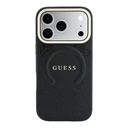 Apple iPhone 18 Pro Max Kılıf Guess Orjinal Lisanslı M-safe Şarj Özellikli Sıcak Baskılı Yazı Logolu C-Magnet PU Deri Peony Kapak - 2