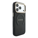 Apple iPhone 18 Pro Max Kılıf Guess Orjinal Lisanslı M-safe Şarj Özellikli Sıcak Baskılı Yazı Logolu C-Magnet PU Deri Peony Kapak - 3