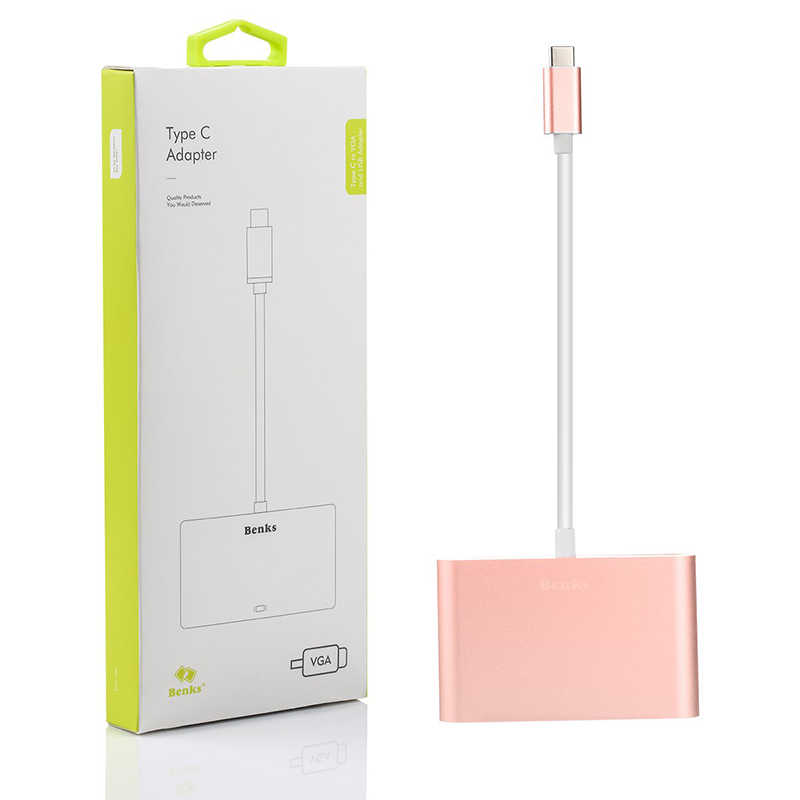 Benks U20 Type-C to 3 in 1 Adaptör (Usb 3.0+VGA+Type-C) - 2