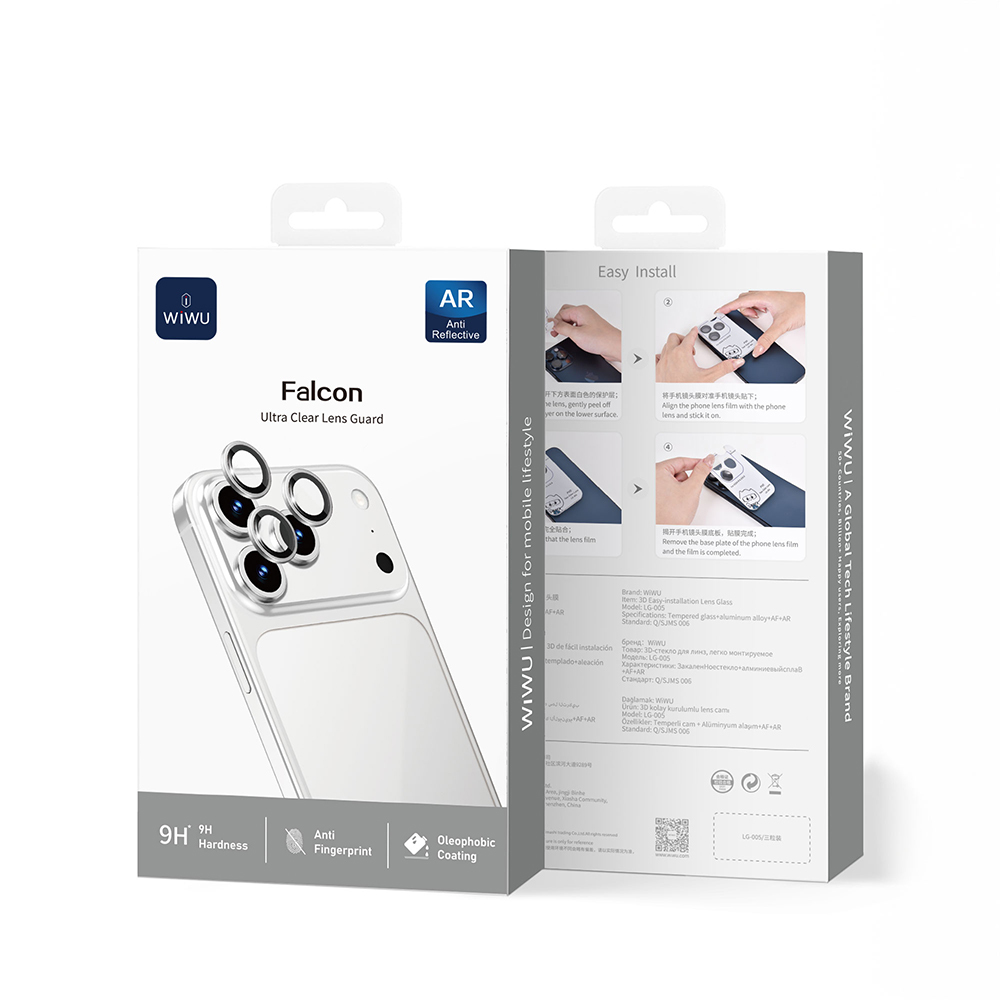 Apple iPhone 18 Pro Wiwu LG-005 Falcon Anti Reflective Çizilmeye Karşı Dayanıklı Kamera Lens Koruyucu - 5